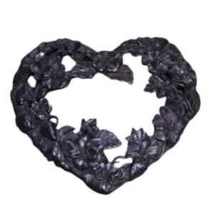 Vintage Rawcliffe Pewter Heart Potpourri Lid Floral Butterfly Cottagecore 1995